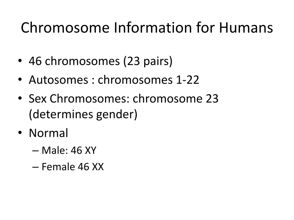 chromosome information for humans