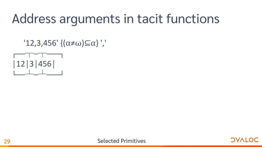 address arguments in tacit functions 1