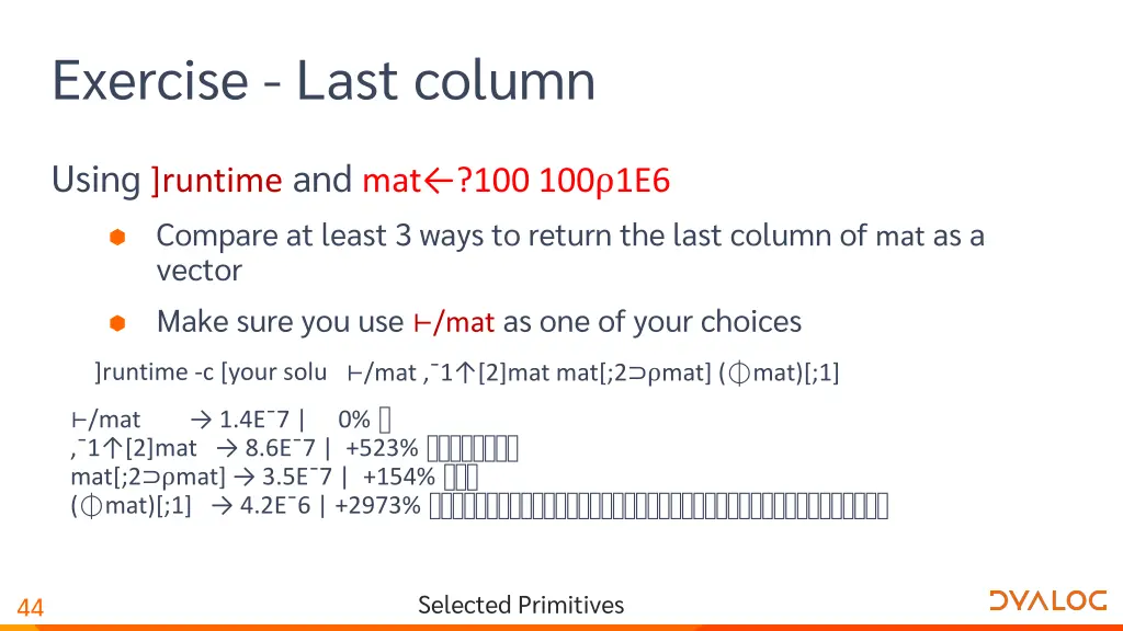 exercise last column