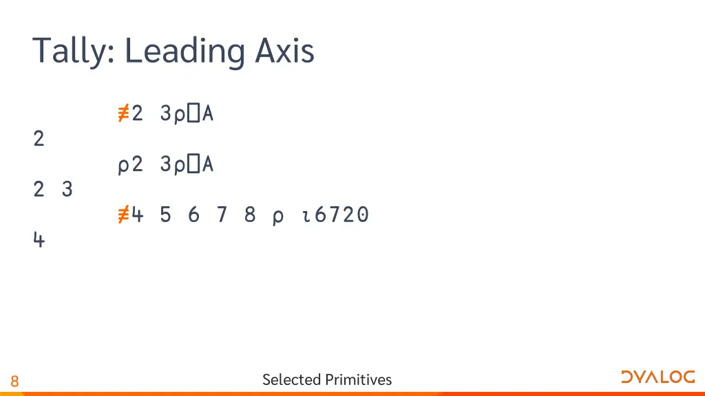 tally leading axis