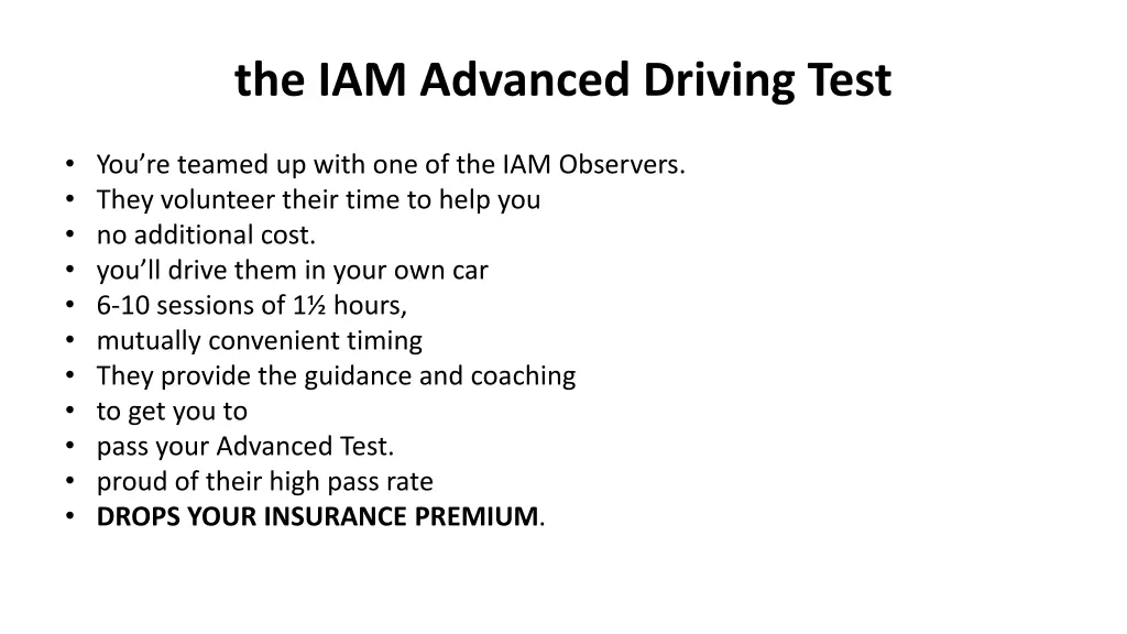 the iam advanced driving test