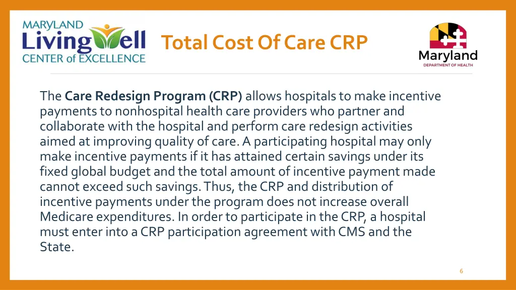 total cost of care crp