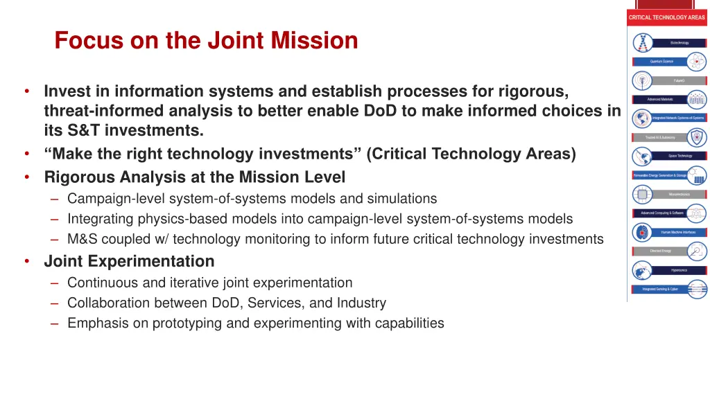 focus on the joint mission