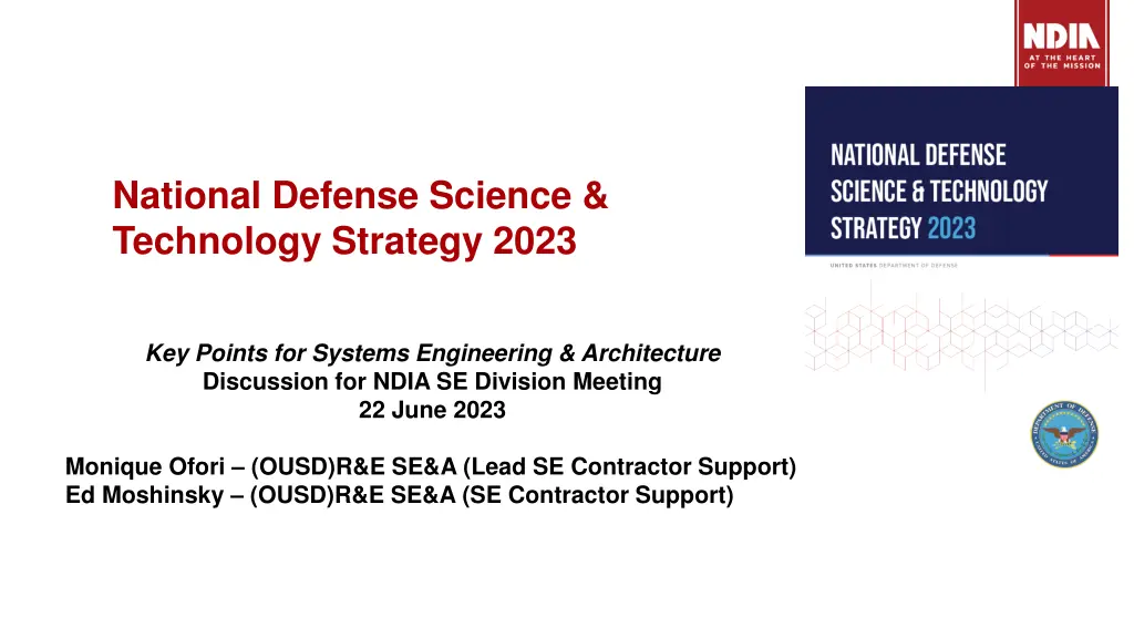 national defense science technology strategy 2023