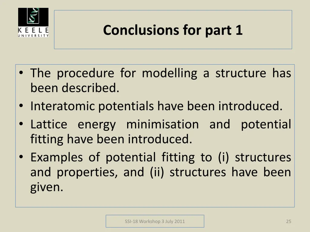 conclusions for part 1