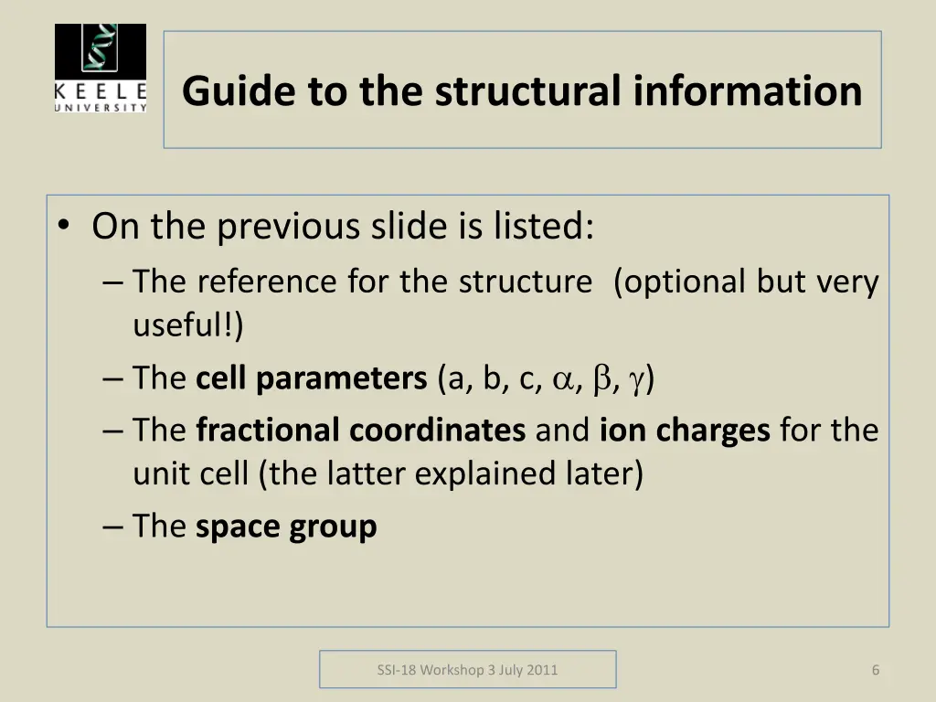 guide to the structural information