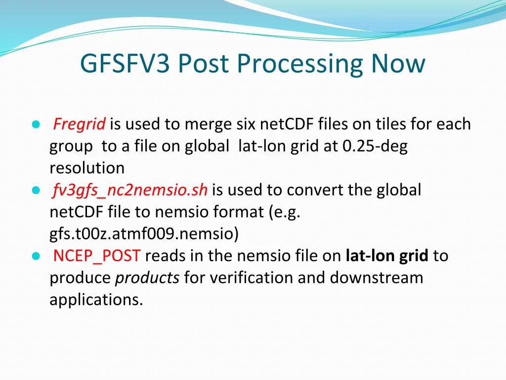 gfsfv3 post processing now