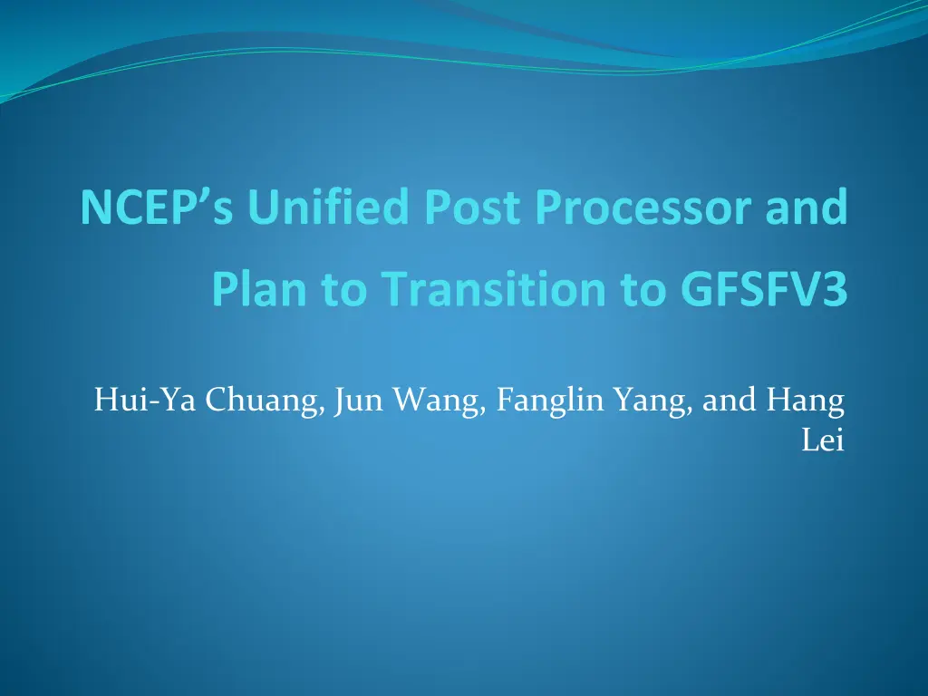 ncep s unified post processor and
