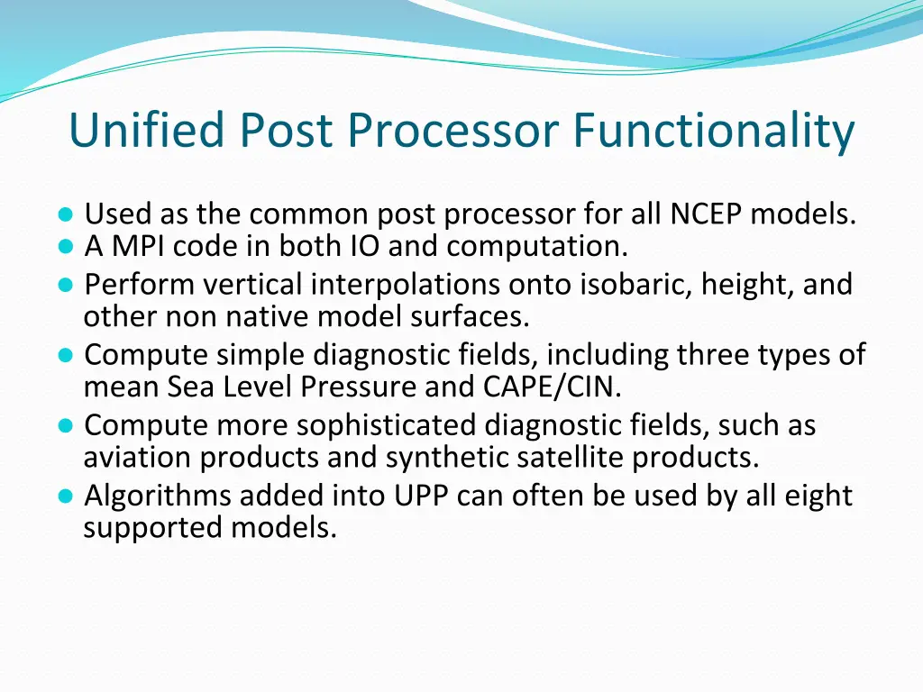 unified post processor functionality