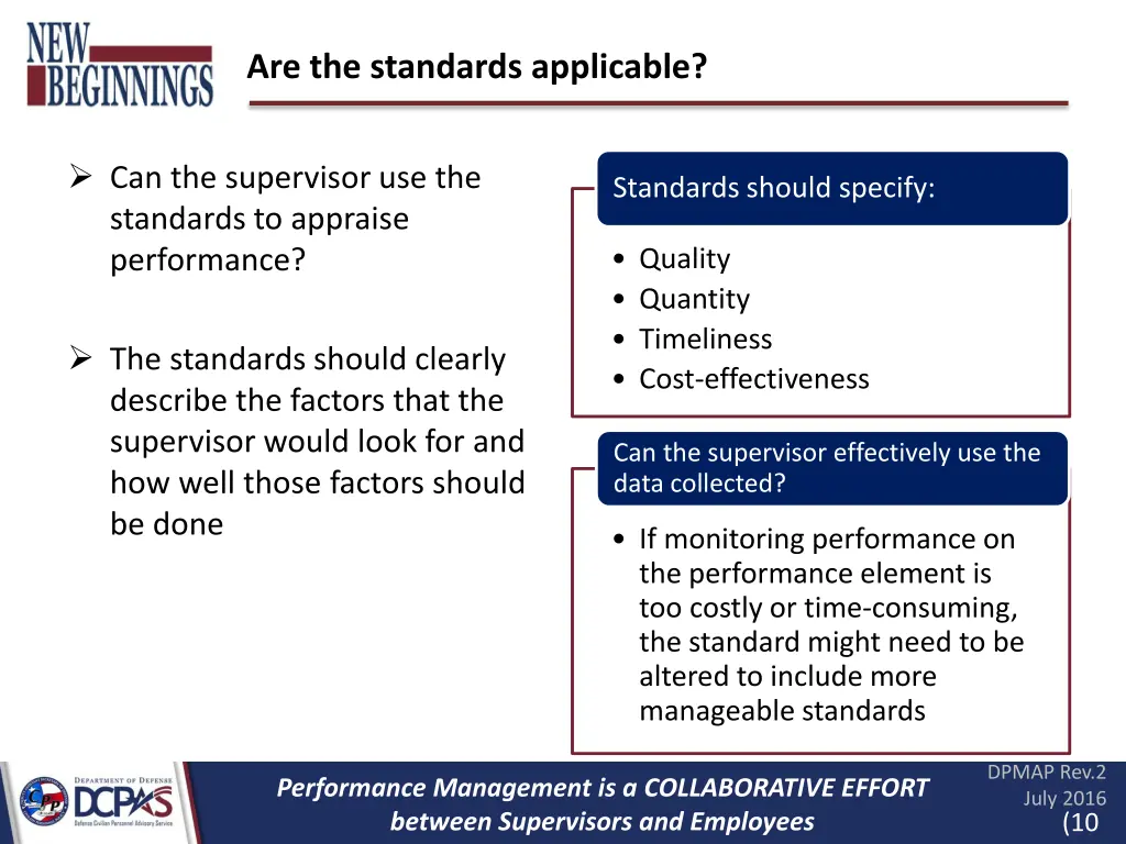are the standards applicable