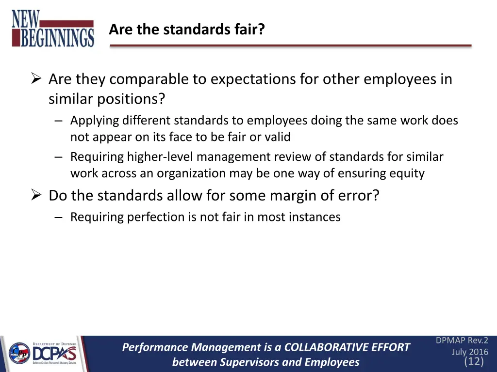 are the standards fair