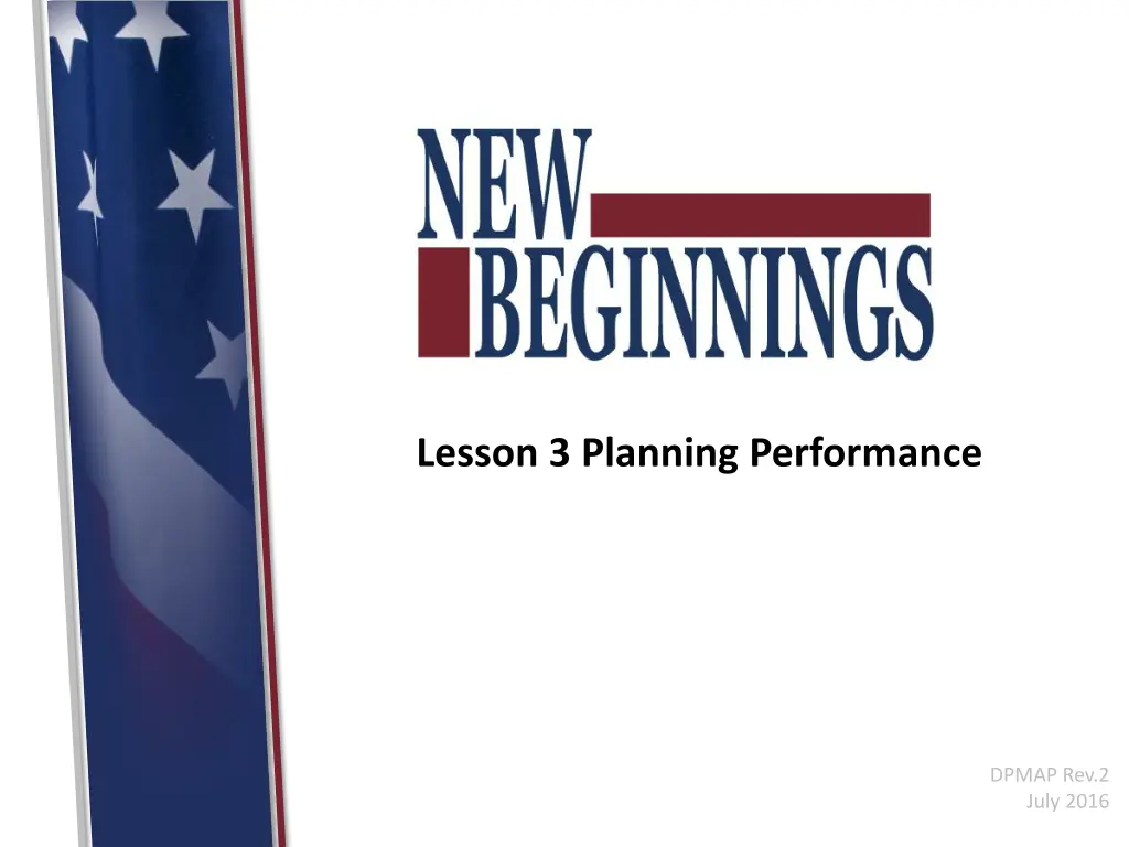 lesson 3 planning performance