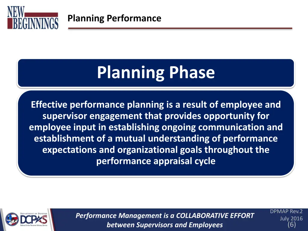 planning performance