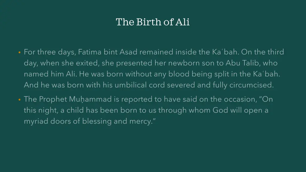 the birth of ali 3