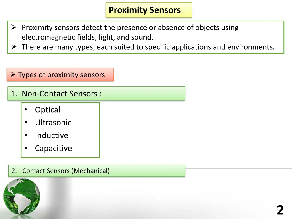 proximity sensors