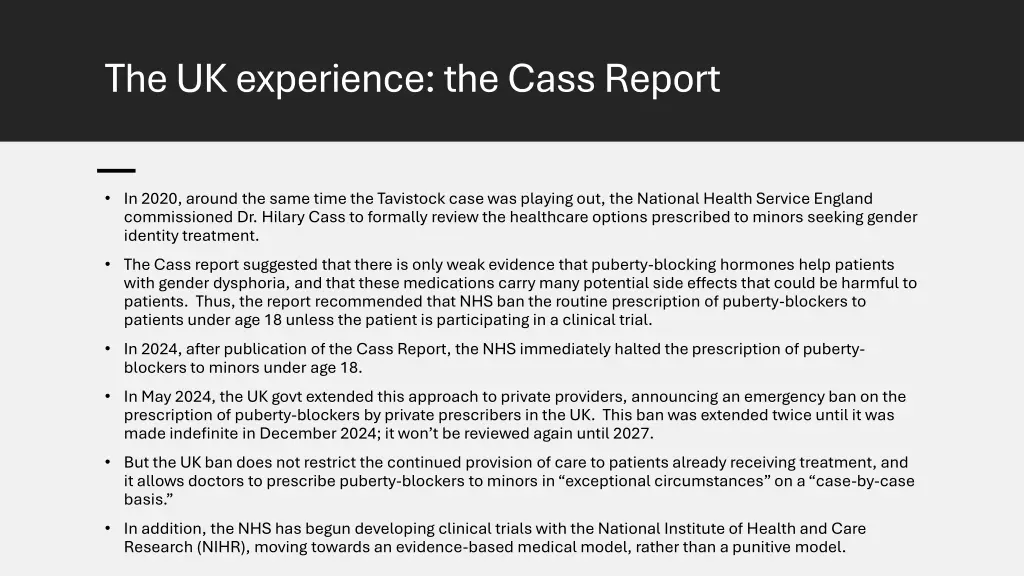 the uk experience the cass report