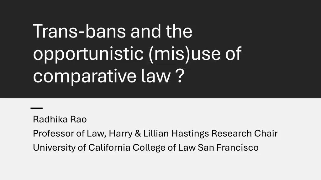 trans bans and the opportunistic