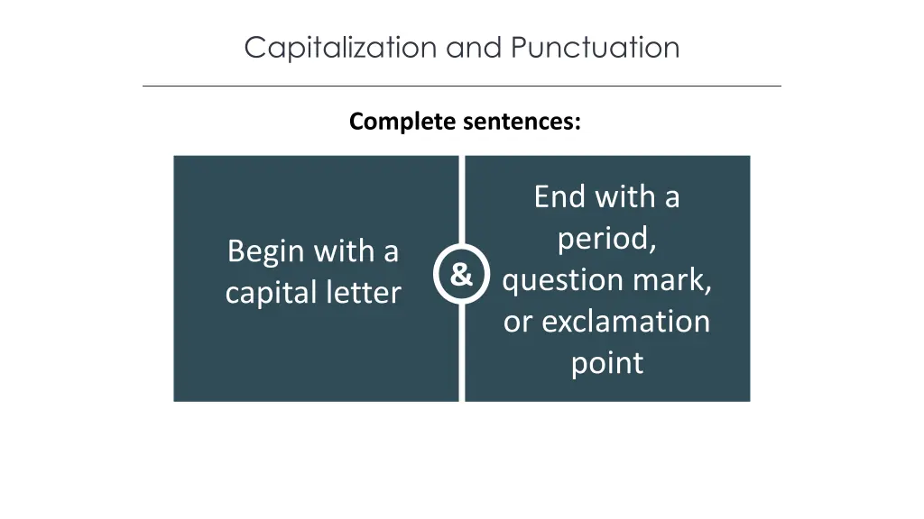 capitalization and punctuation