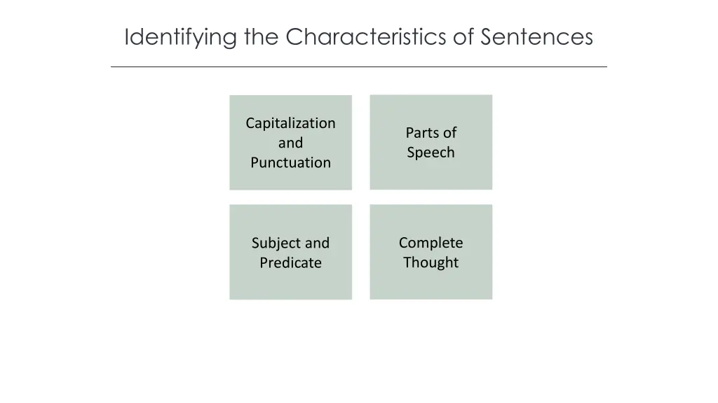 identifying the characteristics of sentences