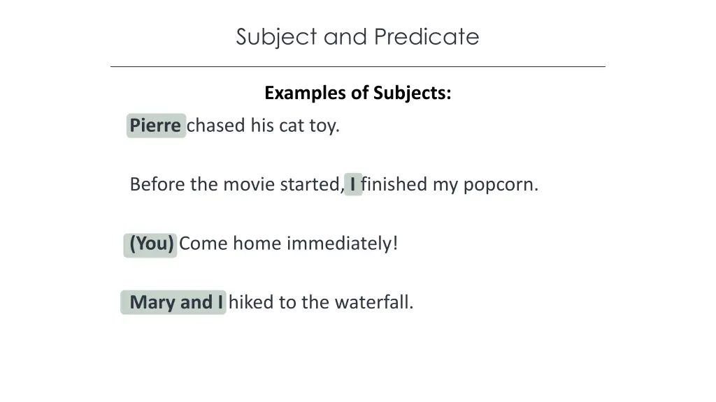subject and predicate 2