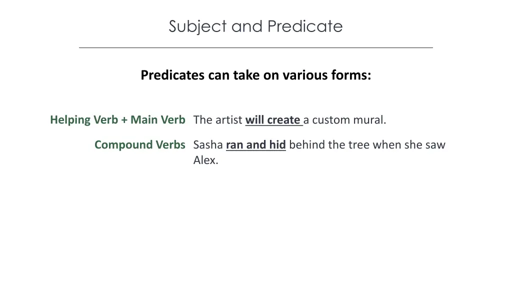 subject and predicate 5