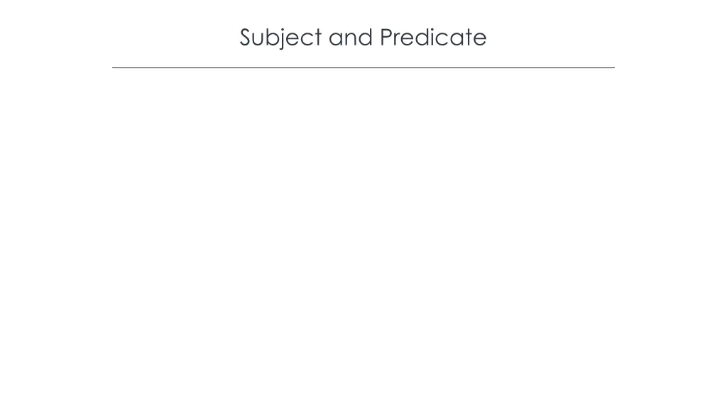 subject and predicate