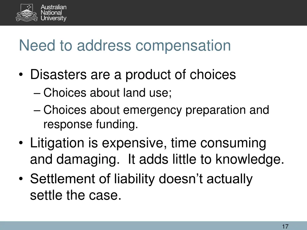 need to address compensation