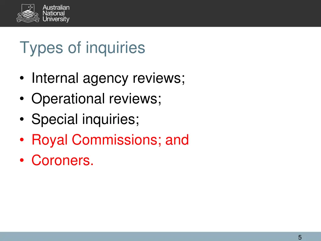 types of inquiries 1