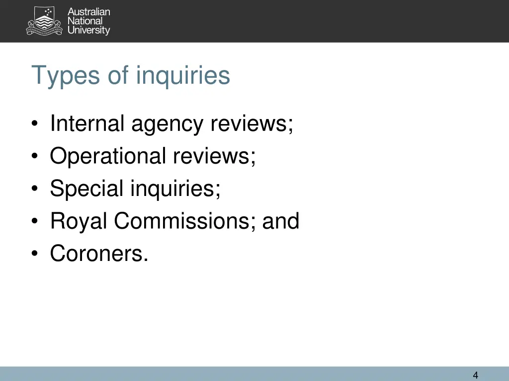 types of inquiries