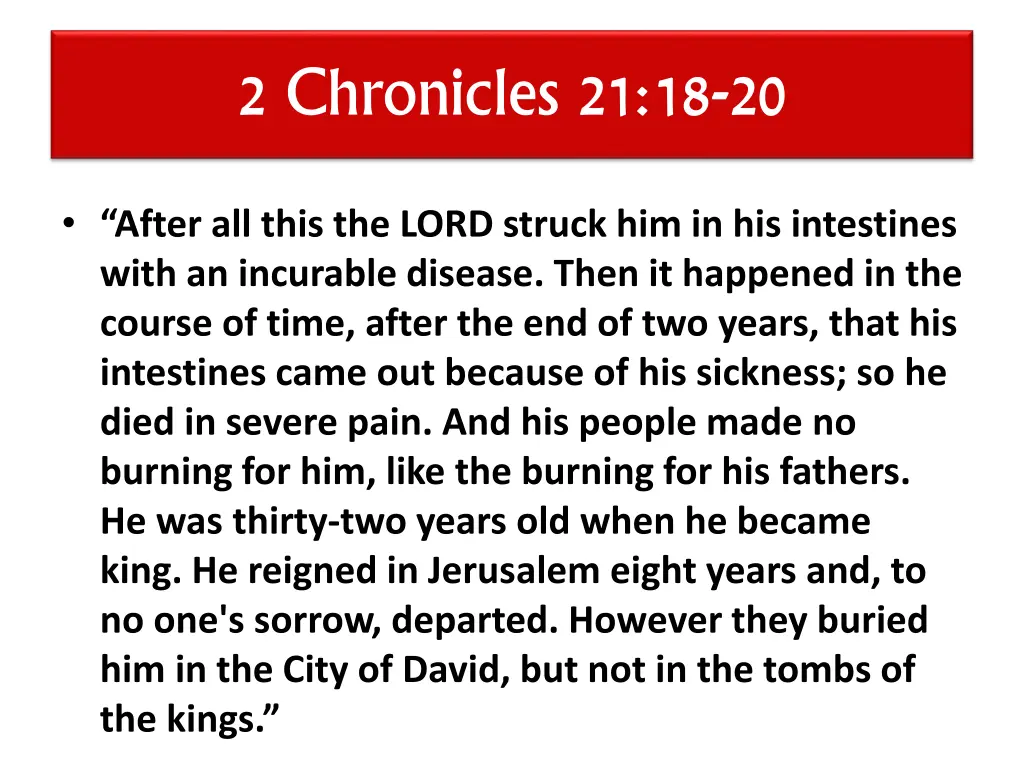 2 chronicles 21 18 20