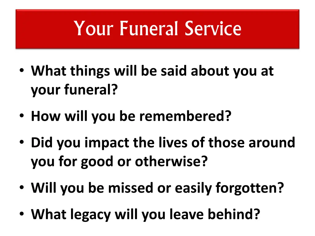 your funeral service 1