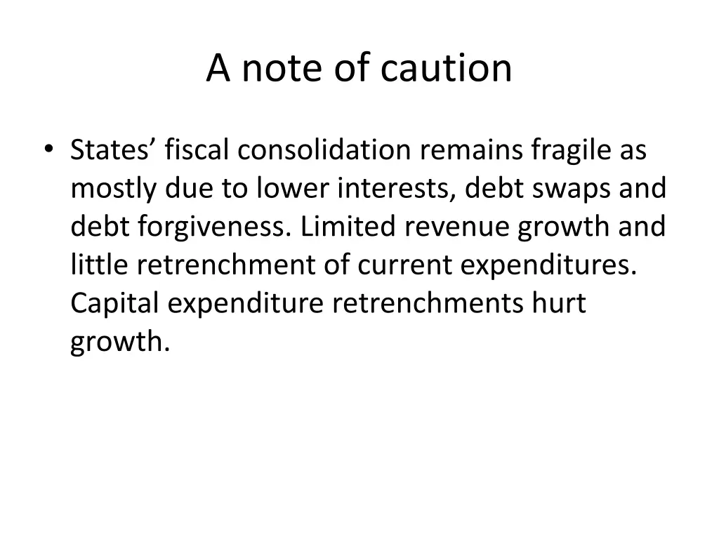 a note of caution