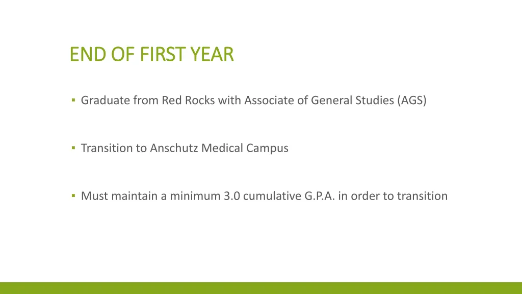 end of first year end of first year
