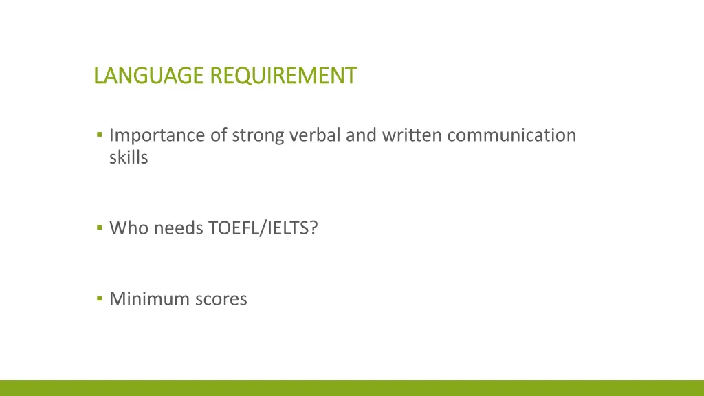 language requirement language requirement