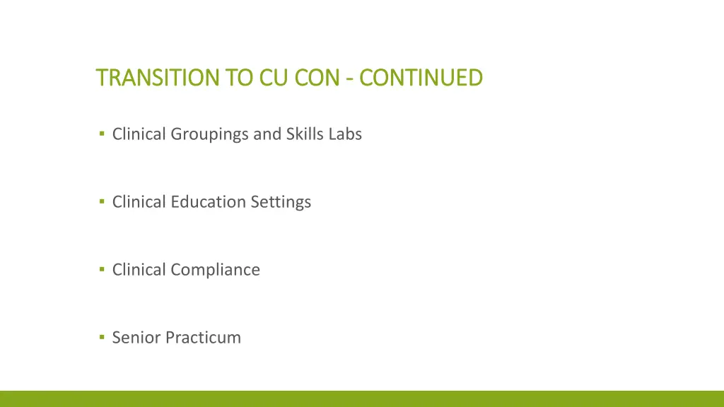 transition to cu con transition