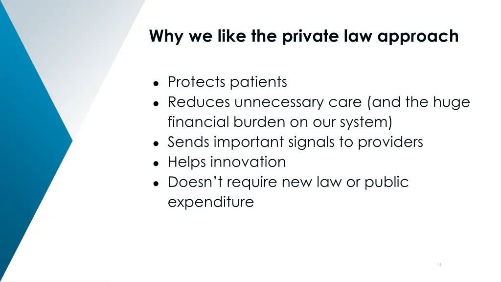 why we like the private law approach