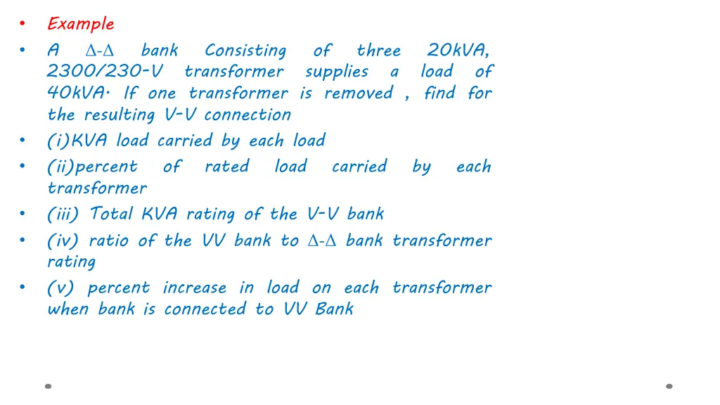 example a 2300 230 v transformer supplies a load