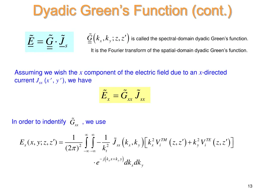 dyadic green s function cont 1