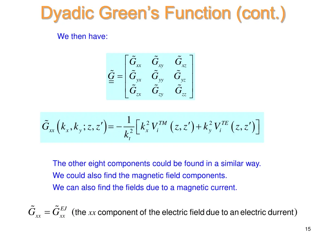 dyadic green s function cont 3