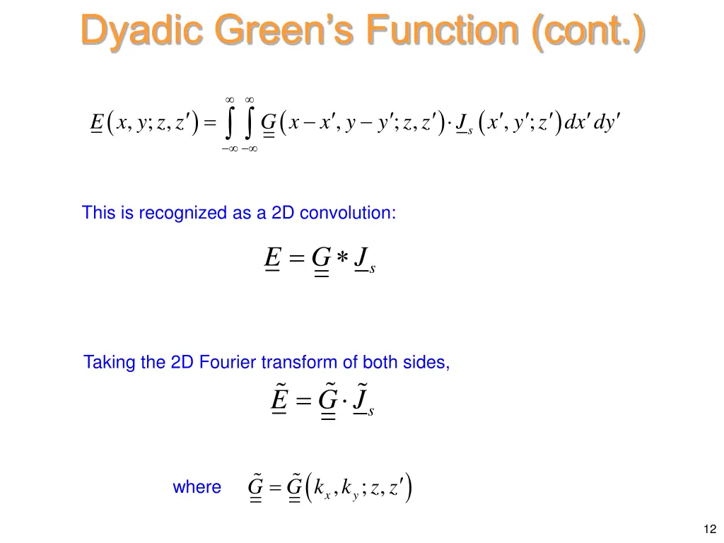 dyadic green s function cont
