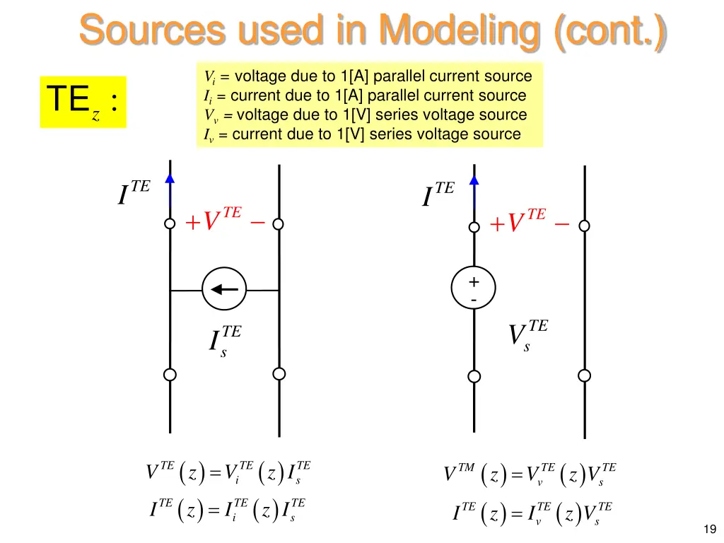 sources used in modeling cont