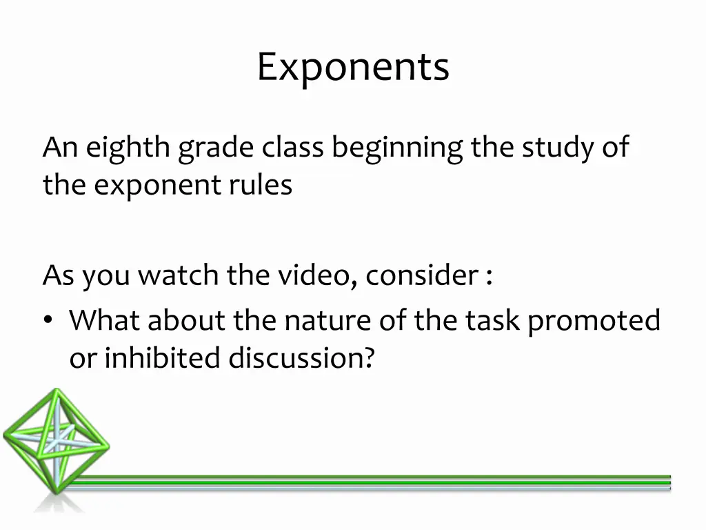 exponents 1