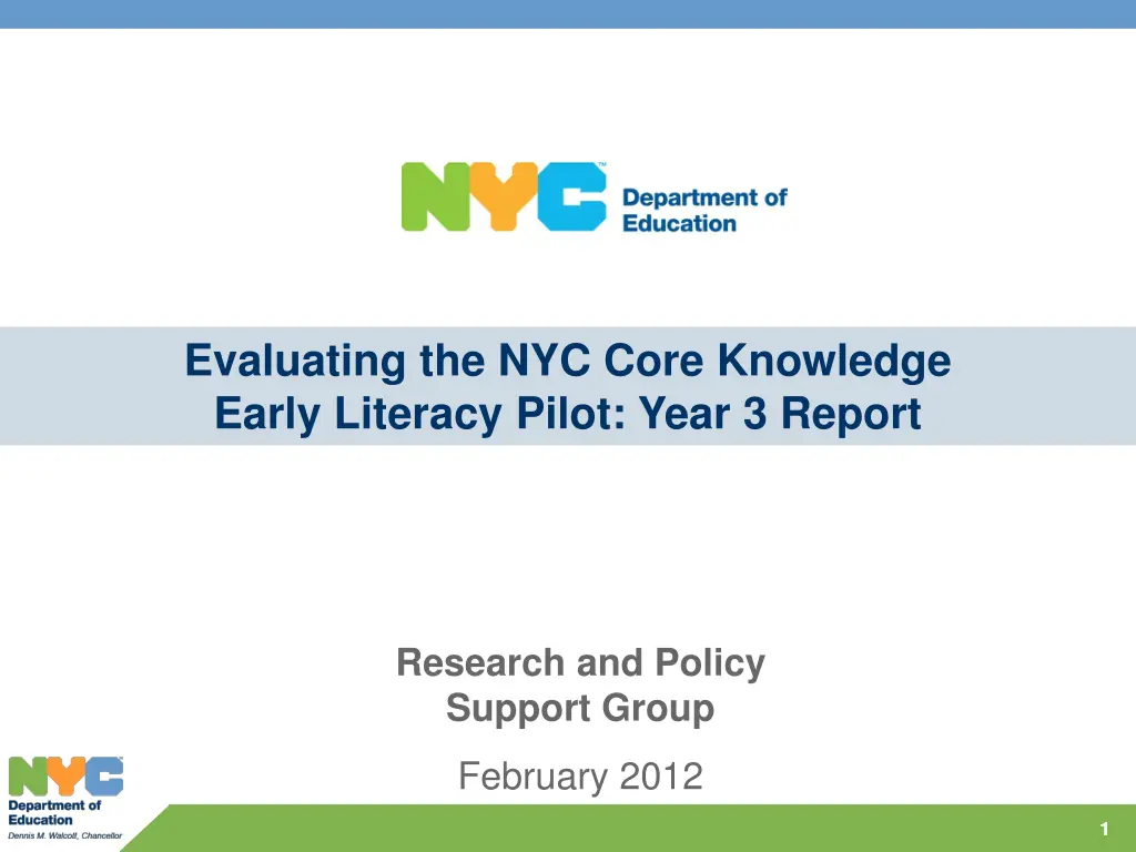 evaluating the nyc core knowledge early literacy