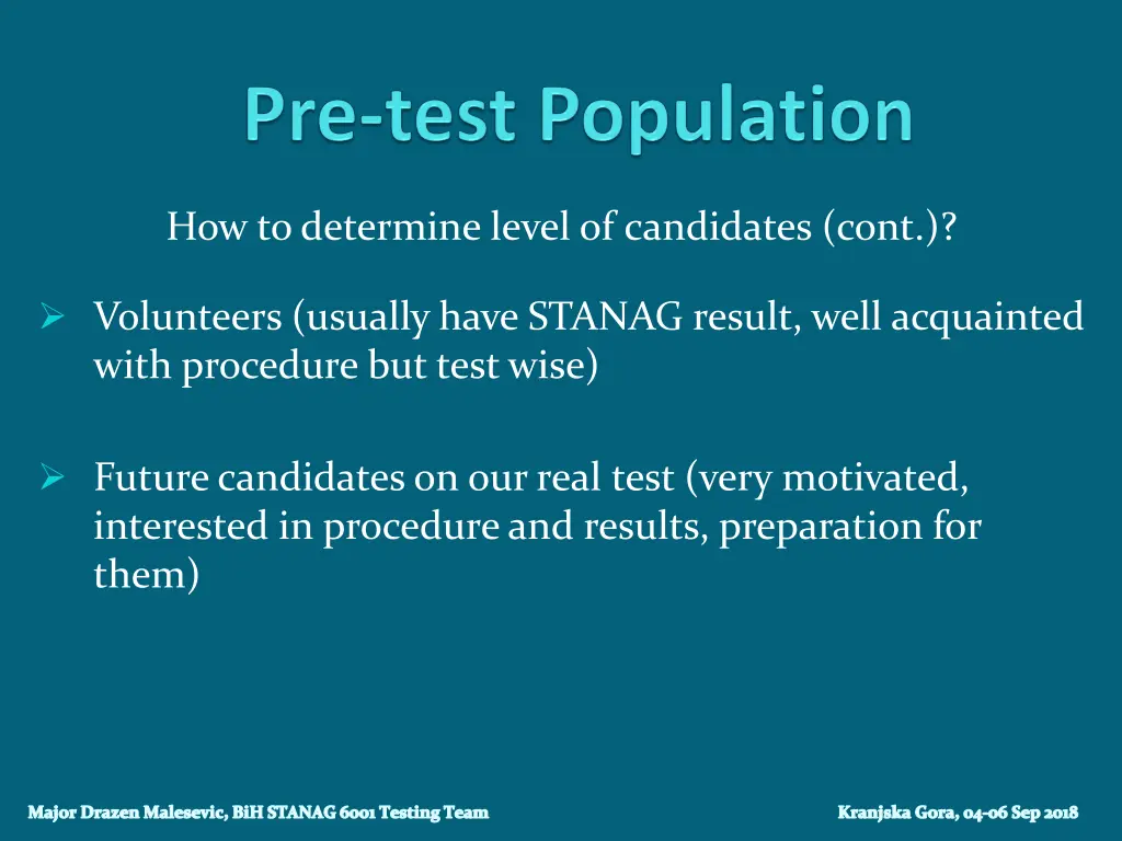 how to determine level of candidates cont