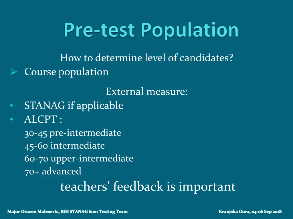 how to determine level of candidates course