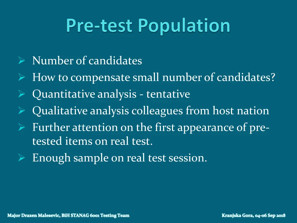 number of candidates how to compensate small