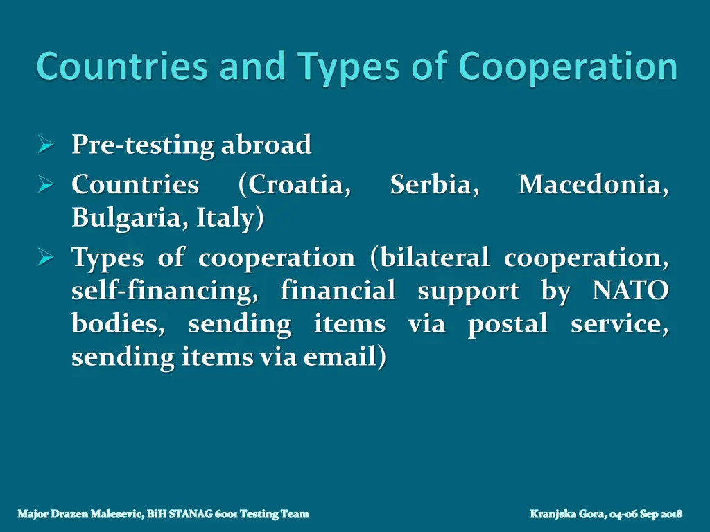 pre testing abroad countries bulgaria italy types