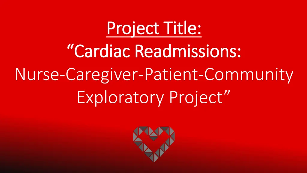 project title project title cardiac readmissions