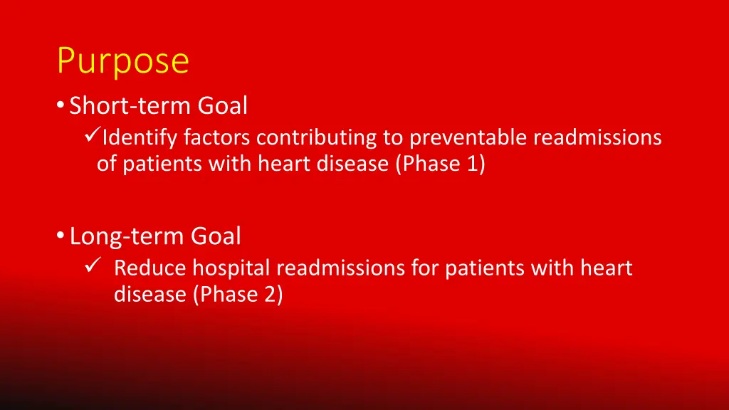 purpose short term goal identify factors