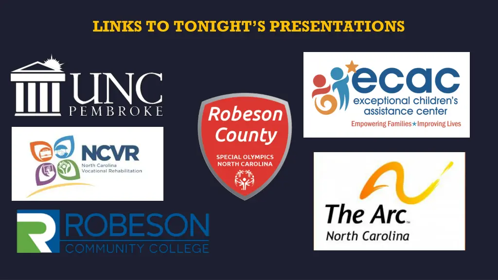 links to tonight s presentations